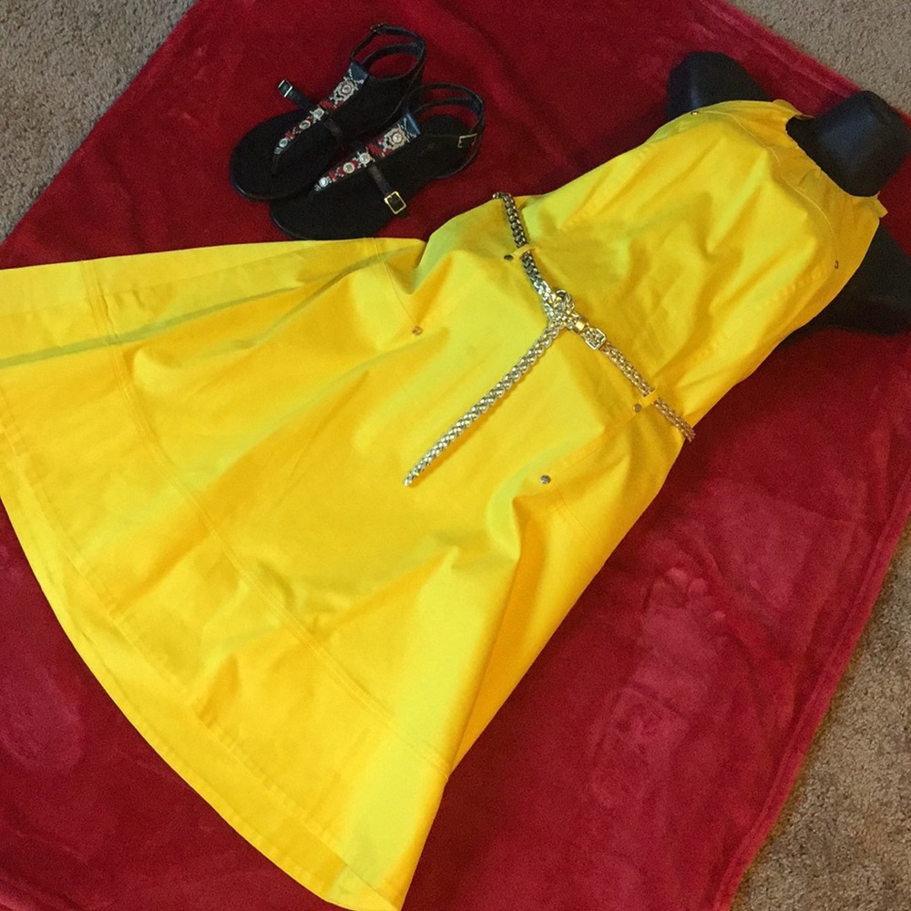 Calvin Klein Yellow Halter Dress